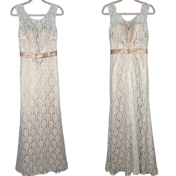 Christina Wu Lace Overlay Sleeveless Mermaid Maxi Gown - Picture 1 of 13